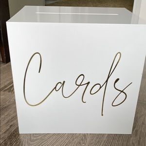White Wedding Card Box with Key